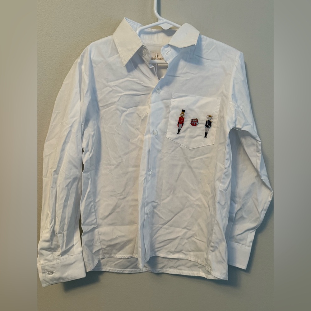 Sal & Pimenta Christmas Nutcracker White Button Down Shirt